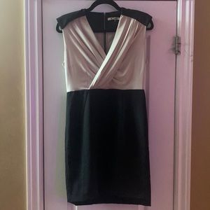 Black and champagne dress Med